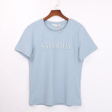 Load image into Gallery viewer, &#39;Monday To Sunday&#39; 3-D Letter Print T-Shirt