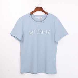 'Monday To Sunday' 3-D Letter Print T-Shirt