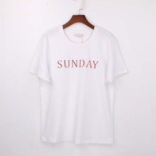 Load image into Gallery viewer, &#39;Monday To Sunday&#39; 3-D Letter Print T-Shirt