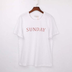 'Monday To Sunday' 3-D Letter Print T-Shirt