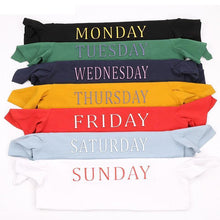 Load image into Gallery viewer, &#39;Monday To Sunday&#39; 3-D Letter Print T-Shirt