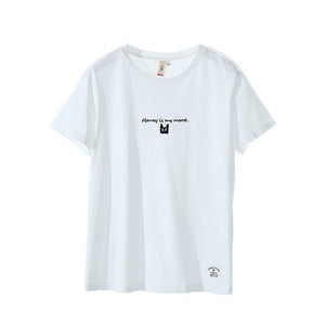 'Money is my mood' Embroidery T-Shirt