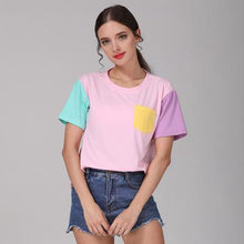 Load image into Gallery viewer, Multi Color Patchwork T-Shirt