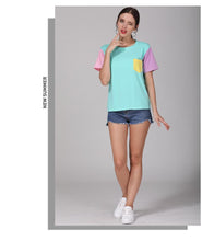 Load image into Gallery viewer, Multi Color Patchwork T-Shirt