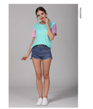 Load image into Gallery viewer, Multi Color Patchwork T-Shirt