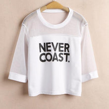 Load image into Gallery viewer, &#39;NEVER COAST&#39; Mesh Patchwork T-Shirt