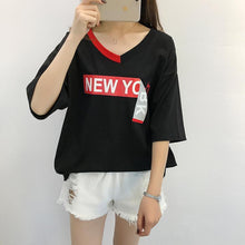 Load image into Gallery viewer, &#39;New York&#39; Half Sleeve V-Neck T-Shirt