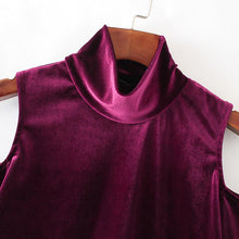 Load image into Gallery viewer, Open shoulder Velvet Shirt