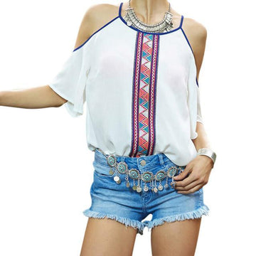 Patchwork Chiffon Blouse