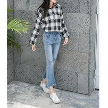 Load image into Gallery viewer, Plaid Turn-Down Collar Shirt