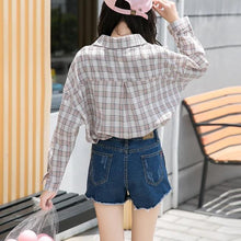 Load image into Gallery viewer, Plaid Turn-Down Collar Shirt