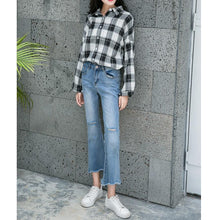 Load image into Gallery viewer, Plaid Turn-Down Collar Shirt