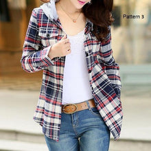 Load image into Gallery viewer, Plaid Zip-Up Hooded Shirt
