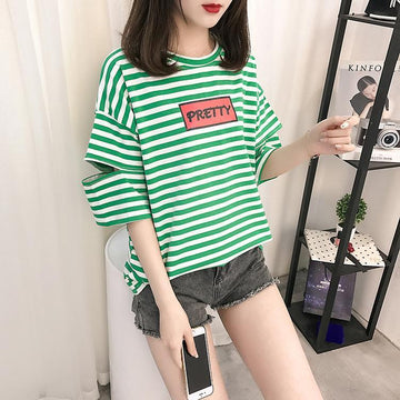 'PRETTY' Striped T-Shirt