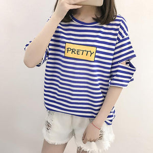 'PRETTY' Striped T-Shirt