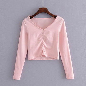 Ruched Crop Shirt