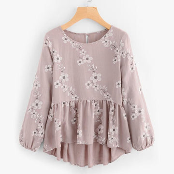 Ruffled Hem Blouse