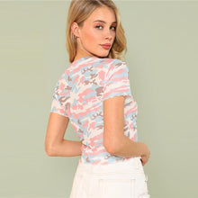 Load image into Gallery viewer, Scallops Hem Crop T-Shirt