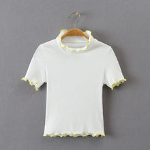 Load image into Gallery viewer, Scallops Turtleneck Crop T-Shirt