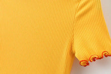 Load image into Gallery viewer, Scallops Turtleneck Crop T-Shirt