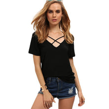 Load image into Gallery viewer, Short Sleeve V-neck T-Shirt (2 Colors)