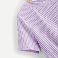 Load image into Gallery viewer, Solid Bow Tie Ribbed T-Shirt
