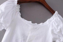 Load image into Gallery viewer, Solid Lace-Up Crop Shirt
