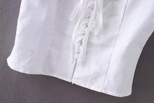 Load image into Gallery viewer, Solid Lace-Up Crop Shirt