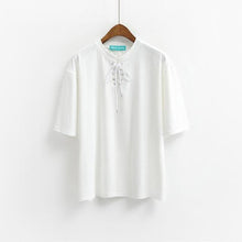 Load image into Gallery viewer, Solid Lace-Up T-Shirt