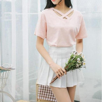 Solid V-Neck T-Shirt