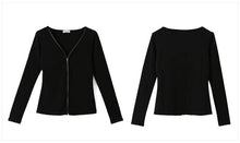 Load image into Gallery viewer, Solid Zip-Up V-Neck Shirt