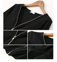 Load image into Gallery viewer, Solid Zip-Up V-Neck Shirt