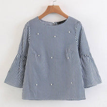 Load image into Gallery viewer, Striped Beading Blouse