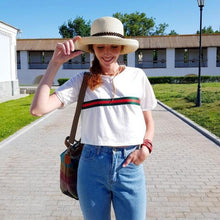 Load image into Gallery viewer, Striped Crop T-Shirt