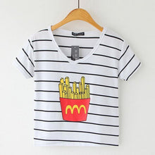 Load image into Gallery viewer, Striped Crop T-Shirt
