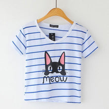 Load image into Gallery viewer, Striped Crop T-Shirt