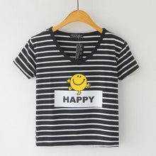 Load image into Gallery viewer, Striped Crop T-Shirt