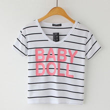 Load image into Gallery viewer, Striped Crop T-Shirt