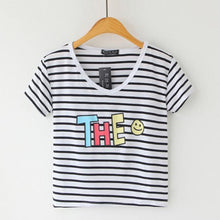 Load image into Gallery viewer, Striped Crop T-Shirt