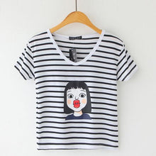 Load image into Gallery viewer, Striped Crop T-Shirt
