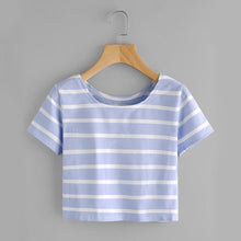 Load image into Gallery viewer, Striped Crop T-Shirt