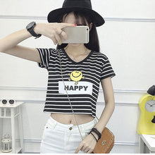 Load image into Gallery viewer, Striped Crop T-Shirt