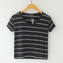 Load image into Gallery viewer, Striped Crop T-Shirt