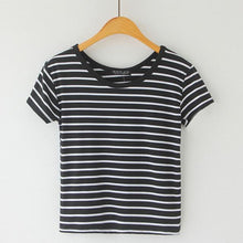 Load image into Gallery viewer, Striped Crop T-Shirt