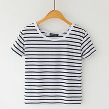 Load image into Gallery viewer, Striped Crop T-Shirt