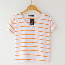 Load image into Gallery viewer, Striped Crop T-Shirt