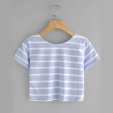 Load image into Gallery viewer, Striped Crop T-Shirt