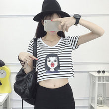 Load image into Gallery viewer, Striped Crop T-Shirt