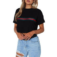 Load image into Gallery viewer, Striped Crop T-Shirt