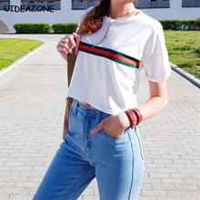 Load image into Gallery viewer, Striped Crop T-Shirt